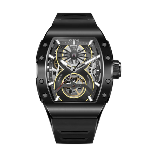 【OLTO-8】SHOT Skeleton Automatic Watch Black