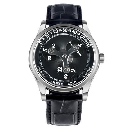 【OLTO-8】ROTO Wandering Hour Automatic Watch Midnight Black