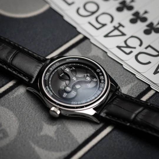 【OLTO-8】ROTO Wandering Hour Automatic Watch Midnight Black