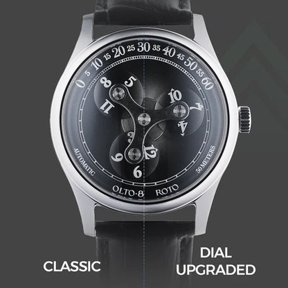 【OLTO-8】ROTO Wandering Hour Automatic Watch Midnight Black