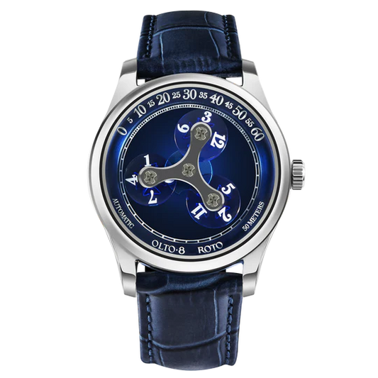 【OLTO-8】ROTO Wandering Hour Automatic Watch Ocean Blue