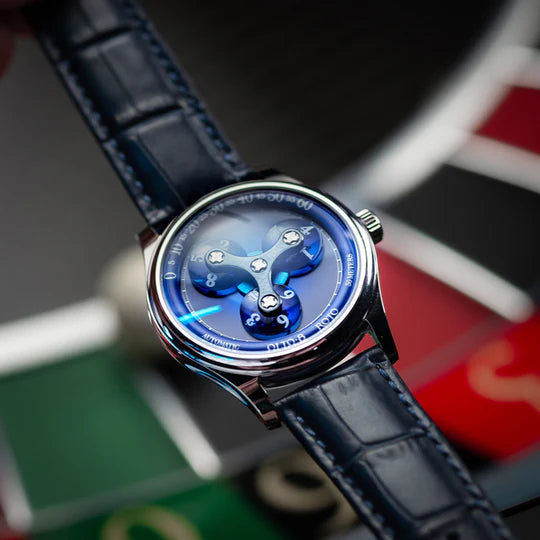 【OLTO-8】ROTO Wandering Hour Automatic Watch Ocean Blue