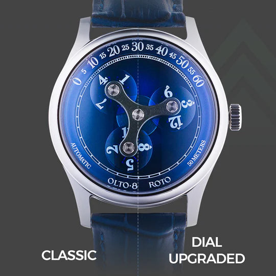 【OLTO-8】ROTO Wandering Hour Automatic Watch Ocean Blue