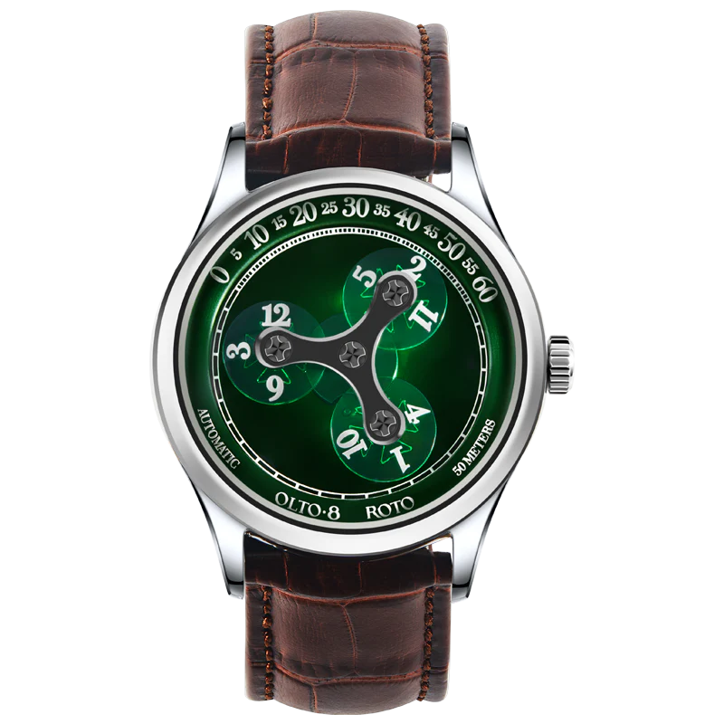 【OLTO-8】ROTO Wandering Hour Automatic Watch Jade Green