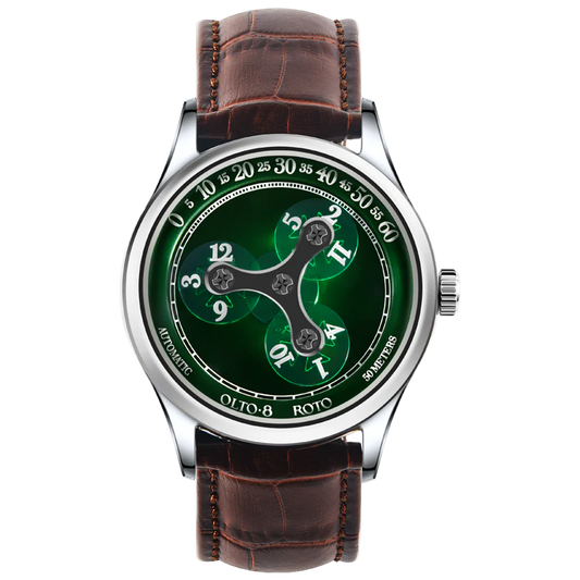 【OLTO-8】ROTO Wandering Hour Automatic Watch Jade Green