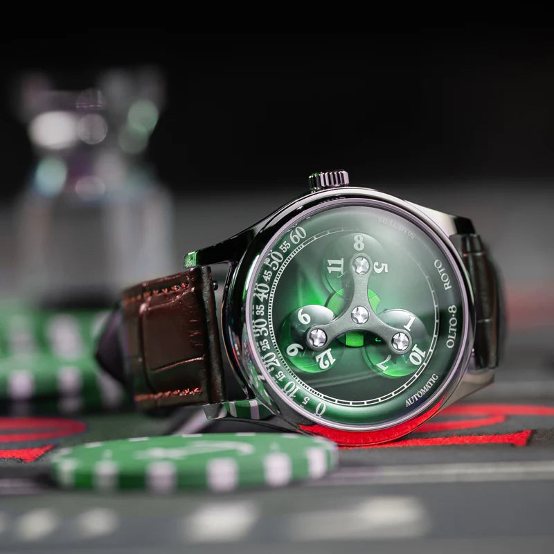 【OLTO-8】ROTO Wandering Hour Automatic Watch Jade Green