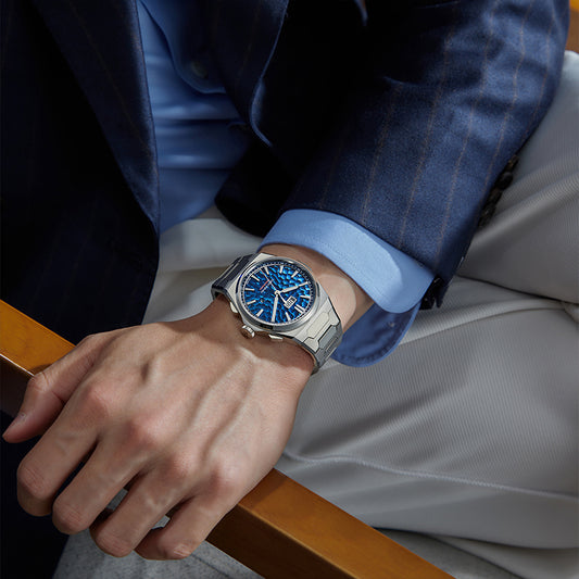 【LuckyHarvey】Chiming Watches Series Hammered Texture Editions （Deep Sea Blue）