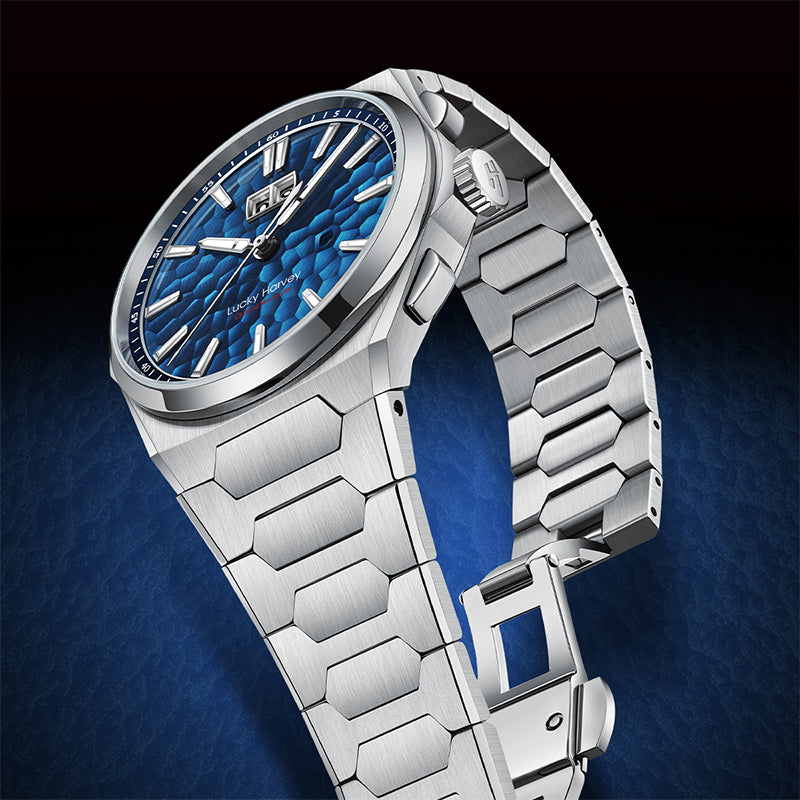 【LuckyHarvey】Chiming Watches Series Hammered Texture Editions （Deep Sea Blue）