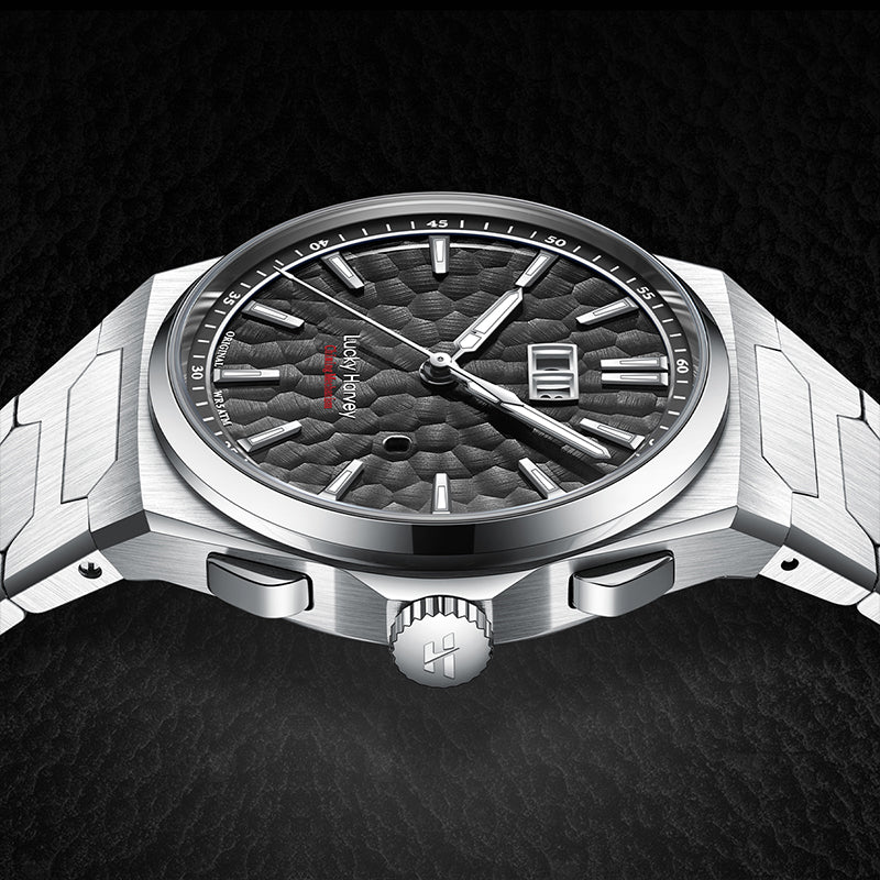 【LuckyHarvey】Chiming Watches Series Hammered Texture Editions（Nightfall Black）