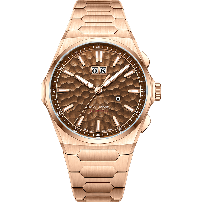 【LuckyHarvey】Chiming Watches Series Hammered Texture Editions （Amber Brown）