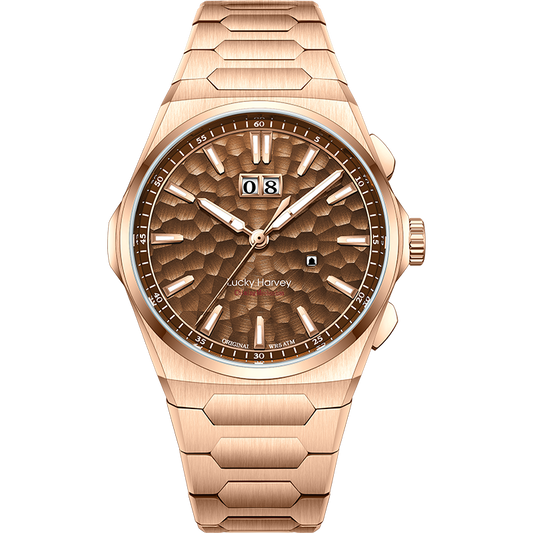 【LuckyHarvey】Chiming Watches Series Hammered Texture Editions （Amber Brown）