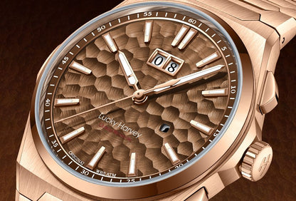 【LuckyHarvey】Chiming Watches Series Hammered Texture Editions （Amber Brown）