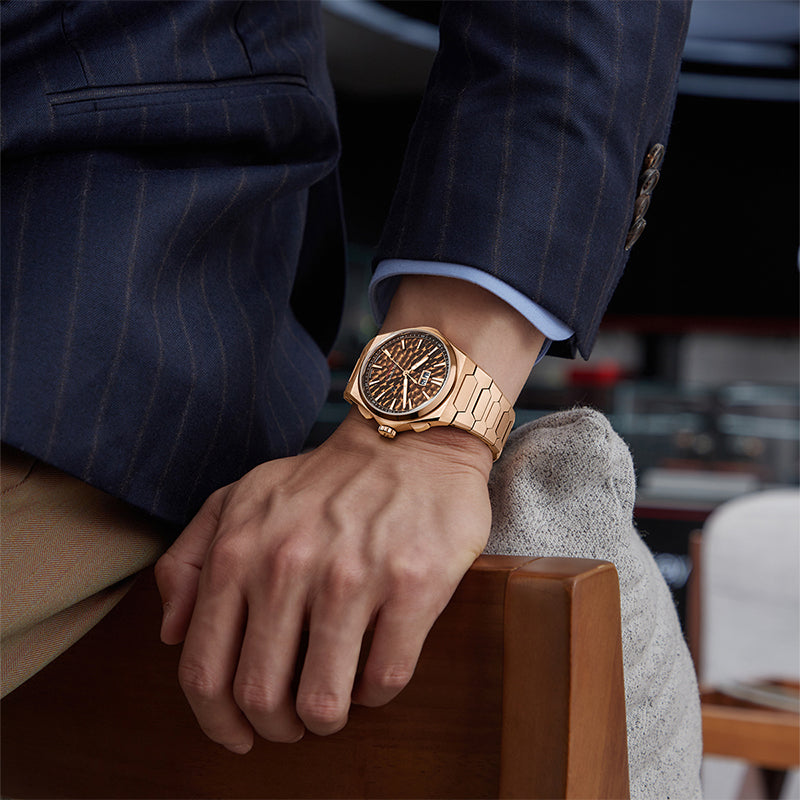 【LuckyHarvey】Chiming Watches Series Hammered Texture Editions （Amber Brown）